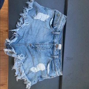 High rise jean shorts